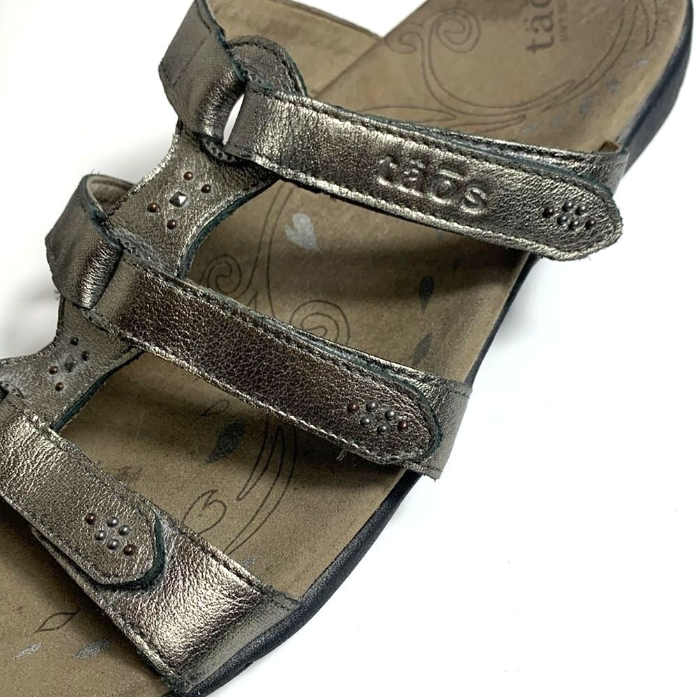 Taos Women's Bronze Metallic Leather Strappy Slide Comfort Sandal Size 11 - Picture 5 of 10